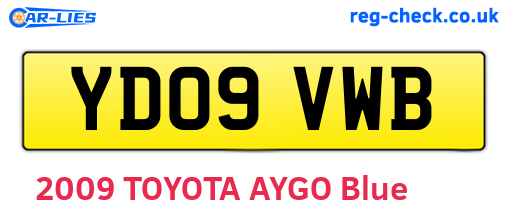 YD09VWB are the vehicle registration plates.