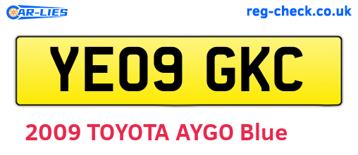 YE09GKC are the vehicle registration plates.