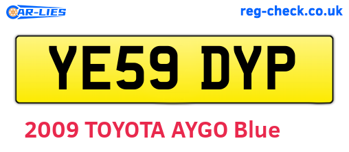 YE59DYP are the vehicle registration plates.