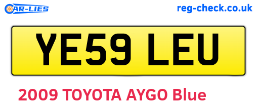 YE59LEU are the vehicle registration plates.