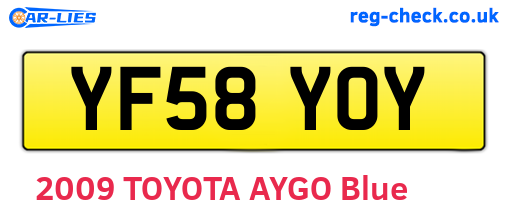 YF58YOY are the vehicle registration plates.