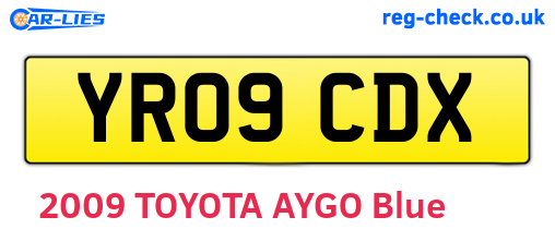YR09CDX are the vehicle registration plates.