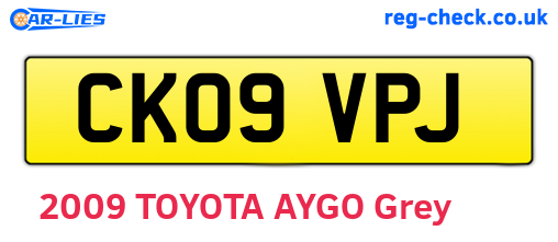 CK09VPJ are the vehicle registration plates.