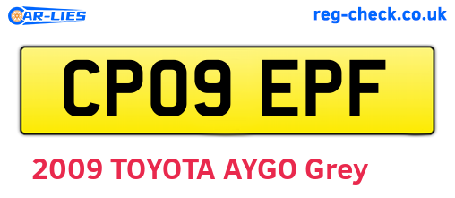 CP09EPF are the vehicle registration plates.