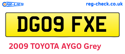 DG09FXE are the vehicle registration plates.