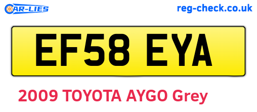 EF58EYA are the vehicle registration plates.