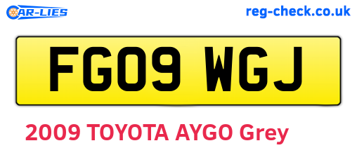 FG09WGJ are the vehicle registration plates.