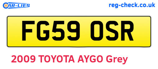 FG59OSR are the vehicle registration plates.