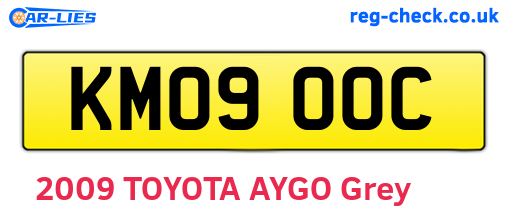 KM09OOC are the vehicle registration plates.
