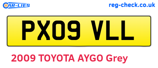 PX09VLL are the vehicle registration plates.