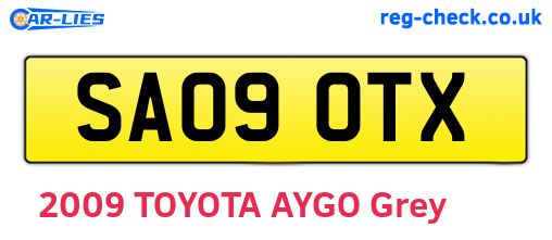 SA09OTX are the vehicle registration plates.