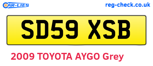 SD59XSB are the vehicle registration plates.