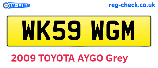 WK59WGM are the vehicle registration plates.