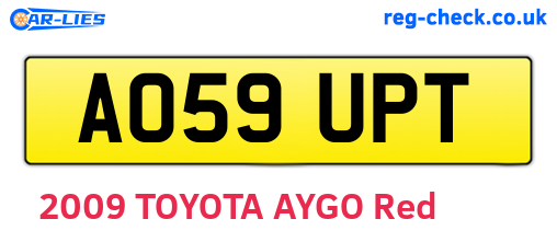 AO59UPT are the vehicle registration plates.