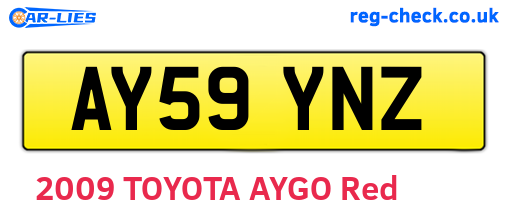 AY59YNZ are the vehicle registration plates.