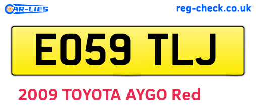 EO59TLJ are the vehicle registration plates.