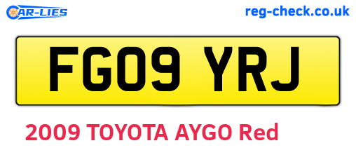 FG09YRJ are the vehicle registration plates.