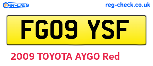FG09YSF are the vehicle registration plates.