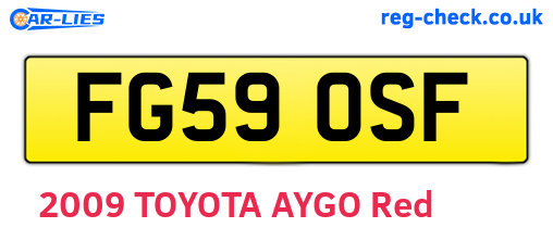 FG59OSF are the vehicle registration plates.