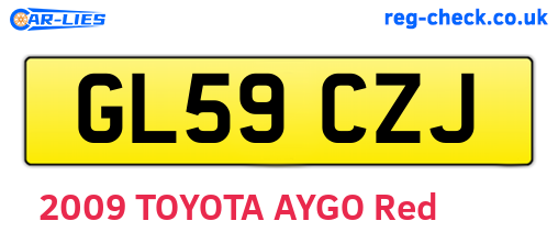 GL59CZJ are the vehicle registration plates.