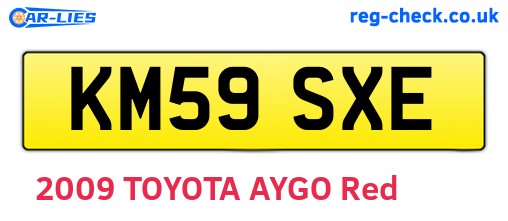 KM59SXE are the vehicle registration plates.