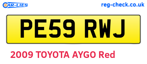 PE59RWJ are the vehicle registration plates.