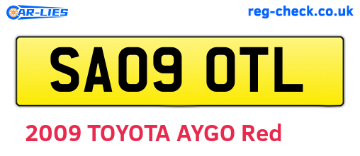 SA09OTL are the vehicle registration plates.
