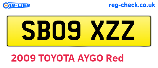 SB09XZZ are the vehicle registration plates.