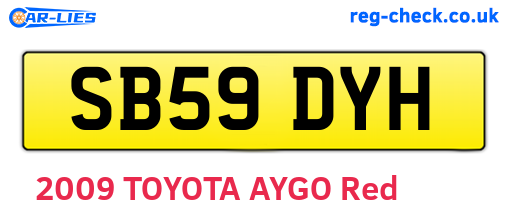 SB59DYH are the vehicle registration plates.