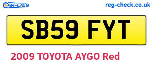 SB59FYT are the vehicle registration plates.