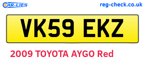 VK59EKZ are the vehicle registration plates.