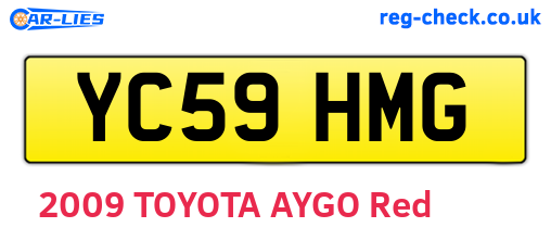 YC59HMG are the vehicle registration plates.