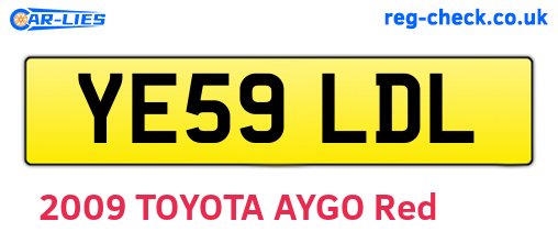 YE59LDL are the vehicle registration plates.