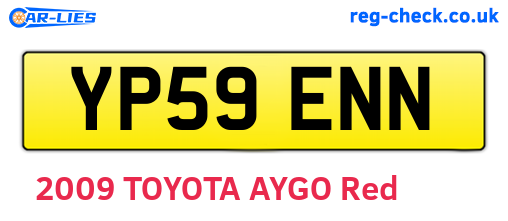 YP59ENN are the vehicle registration plates.