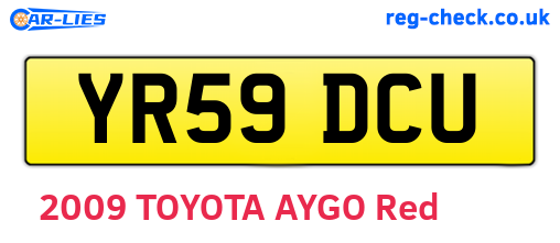 YR59DCU are the vehicle registration plates.
