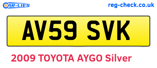 AV59SVK are the vehicle registration plates.