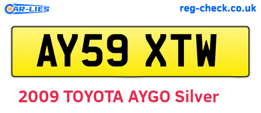 AY59XTW are the vehicle registration plates.