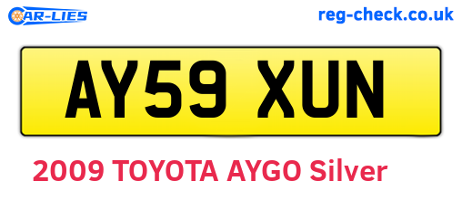 AY59XUN are the vehicle registration plates.