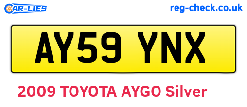 AY59YNX are the vehicle registration plates.