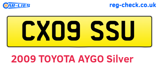 CX09SSU are the vehicle registration plates.