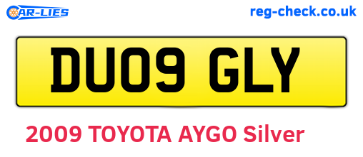 DU09GLY are the vehicle registration plates.