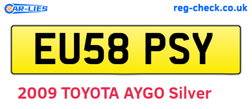 EU58PSY are the vehicle registration plates.
