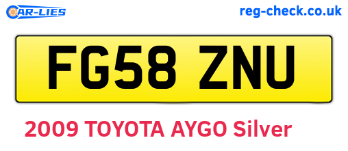FG58ZNU are the vehicle registration plates.