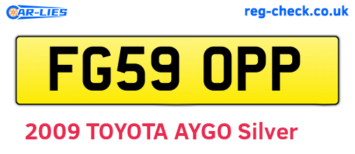 FG59OPP are the vehicle registration plates.
