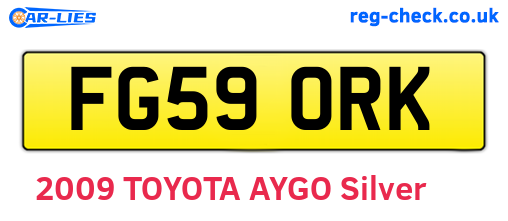 FG59ORK are the vehicle registration plates.