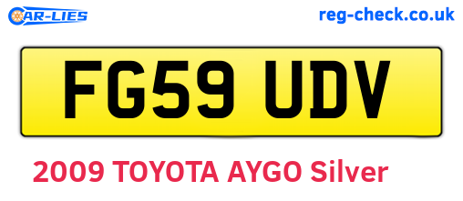 FG59UDV are the vehicle registration plates.