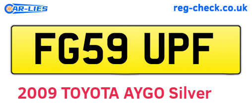 FG59UPF are the vehicle registration plates.