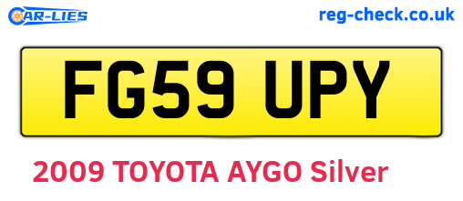 FG59UPY are the vehicle registration plates.