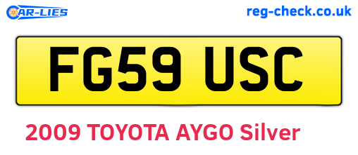 FG59USC are the vehicle registration plates.