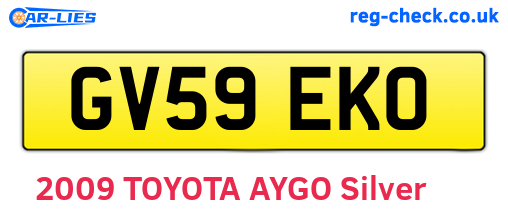 GV59EKO are the vehicle registration plates.
